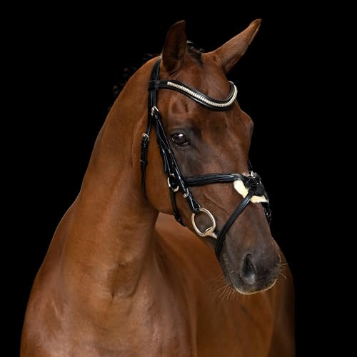 Imperial Riding Mexikanisches Zaumzeug IRH, Leder mit breitem Nasenband und gepolstertem Genickstück, Schwarz, Pony