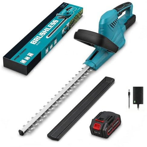 Taille Haie Batterie 21V avec 1 Batteries 3,0 Ah, Taille-Haie sans Fil 1000W Brushless, Lame 51 cm, Coupe 15 mm, Poignée Ergonomique pour Haies, Arbustes et Jardin (avec 1 Batterie)