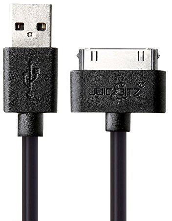 JuicEBitz 4m Super Core [20AWG Pure Copper] Fast Data & Charger Cable Lead for iPad 3 2 1, iPhone 4S 4, iPod - 1st to 6th Generation (4m, Black)