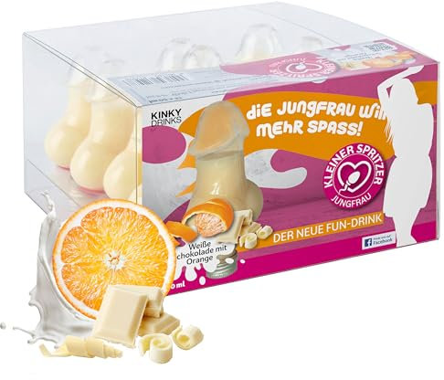 KLEINER SPRITZER „Jungfrau“ weiße Schokolade-Orange-Likör 15% Vol. - 12 x 50 mL = 600 ml – PET Schniedel Formfläschchen - Minis Shot