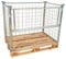 Abrollwerk Gitteraufsatzrahmen galvanisch blau verzinkt für Euro-Paletten – klappbare & Gitterbox für DIN-Paletten – für Industrie & Garten & Brennholz (1200x800x1200 mm, 1er Set)