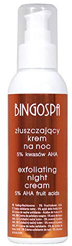 BINGOSPA Peeling-Nachtcreme mit 5% AHA-Säuren fur Pigmentflecken. Altersflecken, Leberflecken - 135g