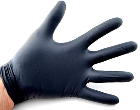 Teurobrecher B Nitril Einweghandschuhe schwarz puderfrei Box a 100 Stück S-XL Einmalhandschuhe (M)