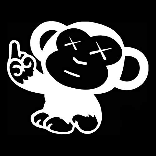 SUIFENG Aufkleber 15.2 x 12.1 cm Naughty Monkey JDM Auto Styling Coole Vinyl dekorative Aufkleber Auto Aufkleber Schwarz/Silber