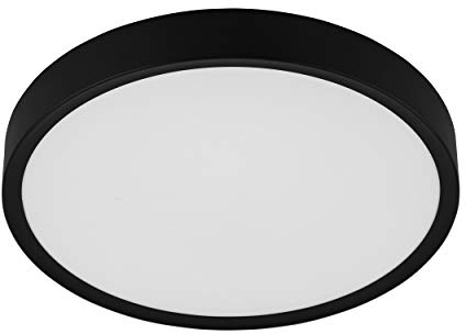 EGLO LED Deckenleuchte Musurita, 1 flammige Deckenlampe, Wohnzimmerlampe, Küchenlampe aus Stahl und Kunststoff, Flurlampe Decke in Schwarz, Weiß, Ø 44 cm