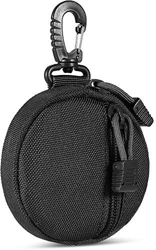 Nujiaa Petite pochette Molle pour accessoires militaires, sac tactique comme porte-monnaie, porte-monnaie, portefeuille, casque sans fil (Noir)