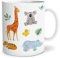 OWLBOOK® Geschenke für Kinder Mitbringsel Kindergeburtstag Safari Tiere Kinder Tasse Geschenke Geschenkideen für Jungs Jungen zum Geburtstag Taufe Kindertasse Trinkbecher Keramik 300 ml