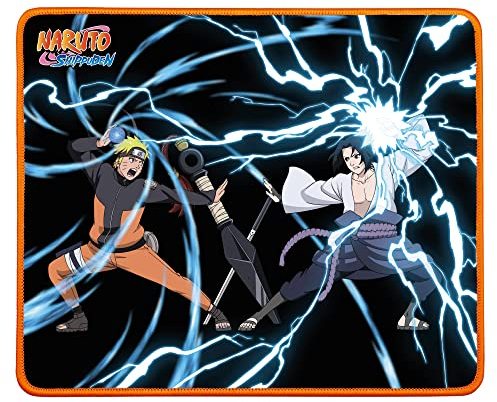 Konix Naruto Shippuden Tapis de Souris Gaming 32 x 27 cm - Base antidérapante - Motif Combat Naruto et Sasuke