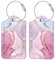 FINTIE Gepäckanhänger, 2 Stück, mit Edelstahlschlaufe und Adresskarte für Reisetasche, Koffer, glitzernder Marmor