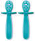Tigex Cuillères bébé | +6 mois | Cuillères d’apprentissage souples | Bleu | Lot de 2