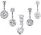 JFORYOU 5stk Bauchnabelpiercing Bauchnabel Barbell Set 14 Gauge aus 316L Chirurgenstahl Piercing Schmuck Silber