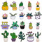 PandaHall 20 stücke Legierung Pflanze Emaille Pin Abzeichen 20 Stile Kaktus Grün Pflanze Cartoon Brosche Pin Abzeichen Revers Abzeichen für Kleidung Taschen Jacken Rucksäcke Zubehör Supplies