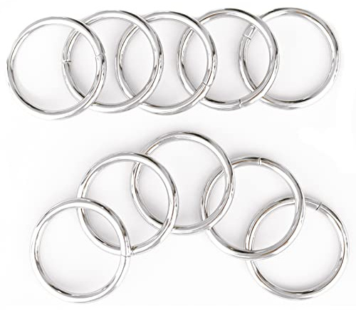 RUIBAVYA 50mm Runder O Ring Metallringe zu Herstellung von Pflanzenständerringen, Seilzwingen für Haustiere DIY Ring Stahl Zubehör（10er-Pack）