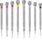 HAOMEEDUO 8 Stück Uhrmacherschraubenzieher Uhrmacher Schraubendreher Set Präzisions Uhren Schraubenzieher Uhrenwerkzeug Schraubenzieher Set 0,6/0,8/1,0/1,2/1,4/1,6mm Brillenschraubenzieherset