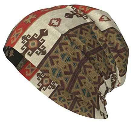 Beanie-Mütze, Strickmütze für Männer und Frauen, Exotisches Asien, Ottomane, Anatolien, dünner Stretch-Strick, Slouchy-Krebsmütze, Skimütze, Winter, warm, Hip Hop, weich, Totenkopfmütze, schwarz
