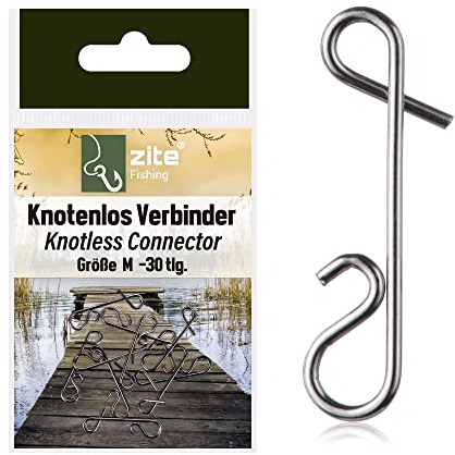 Zite Fishing Knotenlosverbinder Angeln 30 Stück - Angel-Wirbel No Knot | Connector in den Größen S,M,L Angelausrüstung - Knotenlos Schnurverbinder als Angelzubehör
