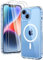 TAURI 3 in 1 für iPhone 14 Hülle 6,1 mit 2 Stück Panzerglas Schutzfolie, Kompatibel mit MagSafe, Schutz nach Militärstandard, [Anti-Vergilbung] Stoßfest Magnetisch Handyhülle - Durchsichtig