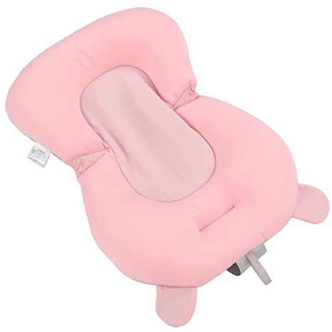banapoy Cojín de Baño para Recién Nacidos de 0 A 12 Meses, Flotante Alfombrilla de Baño para Recién Nacidos Cojín para El Asiento de La Bañera del Bebé, Plegable Baño Cama Ducha Alfombra (Oso Rosa)