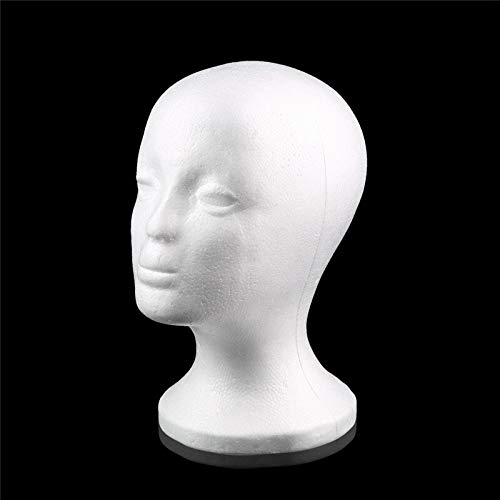 BinOxy Perückenhalter/Wig Stand Praktischer Schaumstoff weibliche Schaufensterpuppe Kopf Perücken Gläser Kappe Display Halter Stand Modell Perücke Kopf mit Ständer Perücke Halter Perückenständer