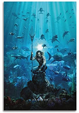 VZRSQZK Aquaman-Film-Poster, dekoratives Gemälde, Leinwand, Wandposter und Kunstdruck, modernes Familienschlafzimmer-Dekor-Poster, 20 x 30 cm