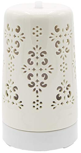 Candle Brothers elektrischer Aroma Diffusor für ätherische Öle | Luftbefeuchter Für Zuhause | Aroma Diffuser Weiß Doha | 100ml Wassertank | Aromatherapie für Yoga