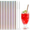 FINEASY Lot de 10 Pailles Inoxydables Réutilisables 6 mm, Colorées en Acier Inoxydable Avec 2 Brosses de Nettoyage, Pour Bubble Tea, Cocktail, Jus, Café, Milkshakes (Droite)