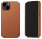 Mujjo Leather Phone Case - Fits iPhones 14 and 13 - MagSafe Compatible - Premium Leather - Enhanced Phone & Lens Protection - Slim Profile - Tan