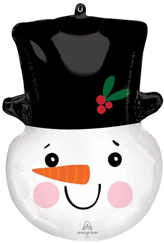 Amscan 4334075 - Super Shape Folienballon Schneemann, 43 x 58 cm, Weihnachten, Dekoration