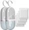 Nezzbe Hanging Luftentfeuchter für den Kleiderschrank 2 Pack, 360° belüfteter Raumentfeuchter mit 4er luftentfeuchter nachfüllpack, luftentfeuchter ohne strom für Küche, Bad und Wohnzimmer, Weiß