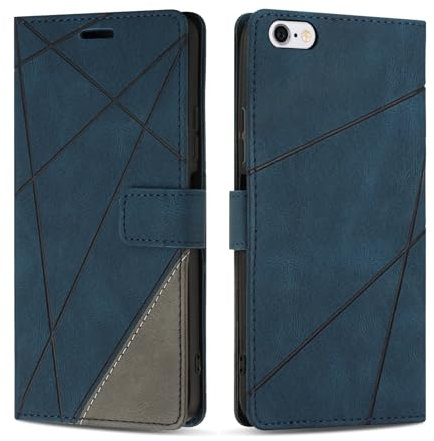 SONWO Cover per iPhone 6s Plus/iPhone 6 Plus, Flip Caso in PU Pelle Case Cover Custodia con Slot per Schede e Supporto Stand per iPhone 6s Plus/iPhone 6 Plus, Blu