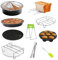 Kit Accessori per Friggitrice Ad Aria Accessori per Friggitrice Ad Aria Con Teglia Da Forno Teglia Da Forno Supporto per Barbecue Sottobicchiere Antiaderente per Friggitrice Ad Aria Da 6 inch 10 Pezzi