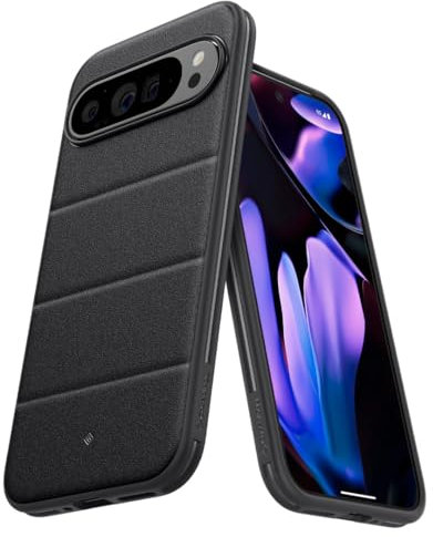 Caseology Custodia Athlex per Google Pixel 9 Pro XL, [Texture arenaria antigraffio] Cover con motivi di impugnatura laterale per Google Pixel 9 Pro XL - Active Black