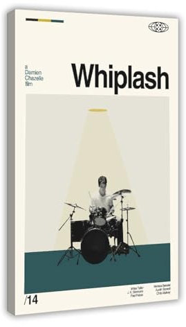 MExmeb Whiplash Filmposter auf Leinwand, Schlafzimmer-Dekor, Sportlandschaft, Büro, Raumdekoration, Geschenk, Rahmen-Stil, 30 x 45 cm