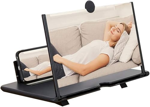 HGIFTHOMEH 3D-Bildschirm Ausziehbarer HD-Bildschirm Gegen Blaues Licht Bildschirmlupe zum Smartphones Display-Vergrößerer Lupen Handy Screens Vergrößerungslinse, (18 Zoll)