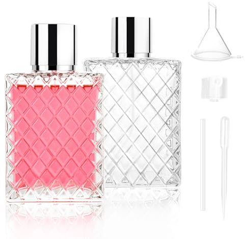 NVIYAM Pulverizador de Perfume Portátil de 100 ml, Bote Spray Pequeño, Vidrio Botella Spray, Botellas de Perfume, de Viaje para Hombre y Mujer, Rellenable