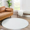 Jimri Flauschiger Teppich Läufer - Hochwertiger Kurzflor für Zuhause, Büro, Küche, Eingang, Flur, Wohnzimmer - Maschinenwaschbar - Rutschfester Teppich Waschbar - 200 cm Rund - Cream_Weiß