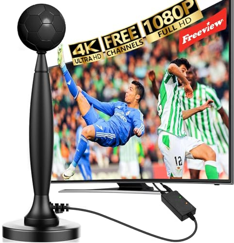 TV Aerial Indoor Digital Amplified 4K HD Aerials with Signal Booster | Quality copper wire and flexible panel bring better signal and longer service life