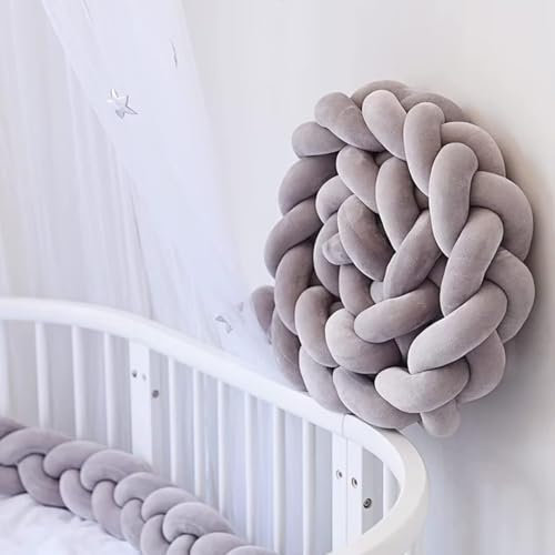 RZYW Bettschlange Umrandungen Geflochten Bettkantenschutz Baby Nestchen Bettrolle, Geflochten Bettschlange Nestchen Babybett Knotenkissen, Deko Kissen Für Schlafzimmer,A7,1.5m
