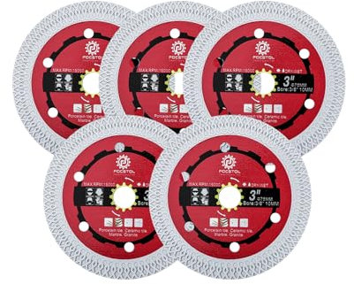 FOCSTOL Diamant Trennscheibe - 5 Stück 75mm x 10mm Fliesentrennscheibe für Porzellan Keramikfliesen Marmor Kunststein