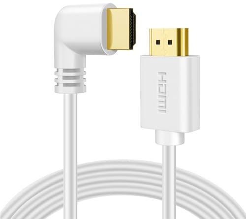 TNP - Cavo HDMI ad angolo retto (3 m) – Cavo HDMI 2.0 ad alta velocità UHD 4K 60hz 2K 2160p Full HD 1080p Quad HD 1440p 3D ARC/eARC Ethernet per Xbox One X/S PS 4 Pro/Slim e Apple TV 4K