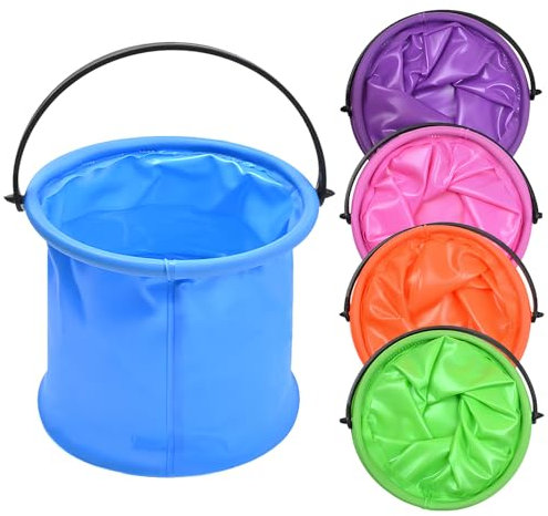Zimoer 2L Foldable Bucket, 5 Colors Multifunction Beach Folding Bucket Portable Bucket Small Colorful Fishing Bucket Multifunctional Wash Bowl for Painting Camping Fishing Beach Garden