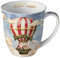 Ambiente Kaffeetasse Tee Tasse Becher 0,4 l Fine Bone China Porzellan Weihnachtsmann Ballonfahrt Advent Weihnachtstasse Nikolaus