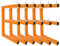 Cyhwealth Wandmontiertes Holzregal, robuste Holzregale mit 6-Ebenen-System, 571,5 kg, stabiler Garagenholz-Organizer, orangefarbene Holzregale für drinnen und draußen, 6 Stück