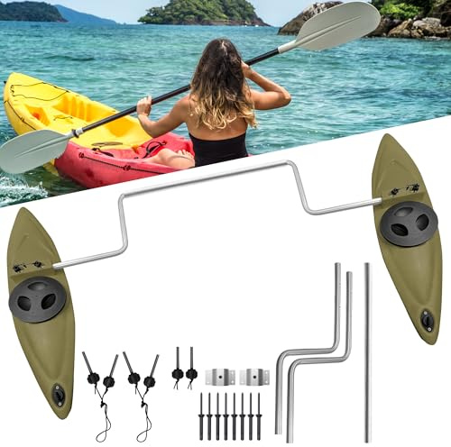 AIROW Kajak-Stabilisatoren, Kanu-Stabilisator, Kajak-Ausleger & Stabilisatoren System Kit mit Installationszubehör und Sidekick Arms Rod