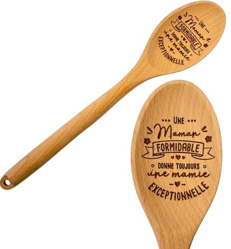 ERNESTINE - Cuchara de abuelita regalo para el día de la abuela - Cuchara de madera personalizada para anuncio embarazo futuro abuela - idea anuncio embarazo abuelos - regalo abuela anuncio bebé