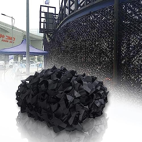 Tarnnetz Schwarz Doppellagig Camouflage Netz 2x4m Militär Sonnenschutz für Dekorationen Autoabdeckung Camping Sonnenschirm