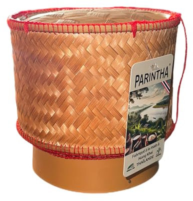 Panier XL pour riz gluant thaïlandais premium de 16cm en bambou – Transporter, présenter ou conserver le riz collant thai (Bamboo Sticky Rice)