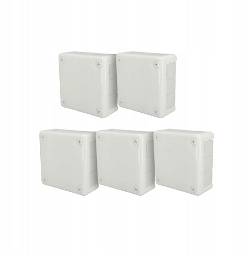 EDO Set 5x Aufputz-Abzweigdose IP55 Wasserfest 86x86x40 mm Braun, 12-Einführungen, Halogenfrei – Verteilerdose/Anschlussdose mit Gummitüllen und Schraubverschluss für Innen- und Außenbereich
