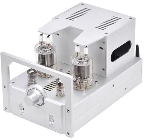 Hifi Valve Amplifier, Bluetooth Audio Amplifier with Volume Control Knob for Home Passive Speakers and Desktop Audio Systems