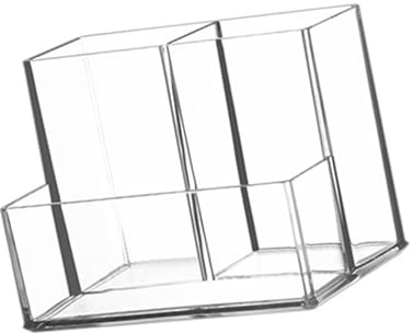 Transparenter Acryl-Schreibtisch-Stift-Organizer mit 3 Fächern, Make-up-Organizer für Arbeitsplatte, Pinsel, Lippenstifte, Eyeliner, Aufbewahrung, multifunktionale Schreibtisch-Aufbewahrung